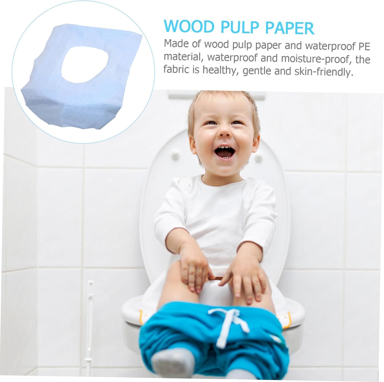 60pcs Disposable Toilet Seat Covers Comfortable Cushion for Potty Training Public Restrooms Safe Pulp with Pe Film Easy to Use for Travel Daily Use
