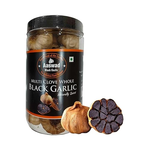 Multiclove - Bombillas enteras de ajo negro de 8.82oz (8.8 onzas), listas para comer por Aaswad Impex