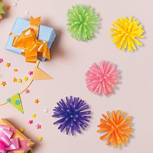 Miniatura 3 de Fun Express Mini bolas de puercoespín para niños, juego a granel de 72 en colores surtidos brillantes, juguetes y folletos para fiestas
