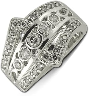TriJewels Diamond Anniversary Ring 0.75 ct tw in 14K White Gold