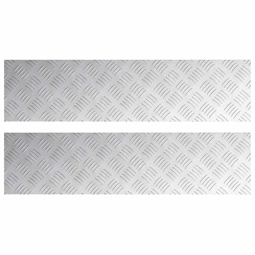 SYDE Stopnie aluminiowe 2 szt. 80 x 20 cm srebrny