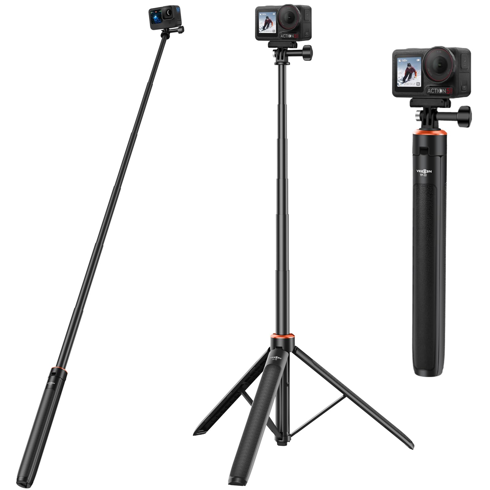 Amazon | DJI Osmo Action 5 Pro用 三脚/自撮り棒/一脚兼用、136cm延長