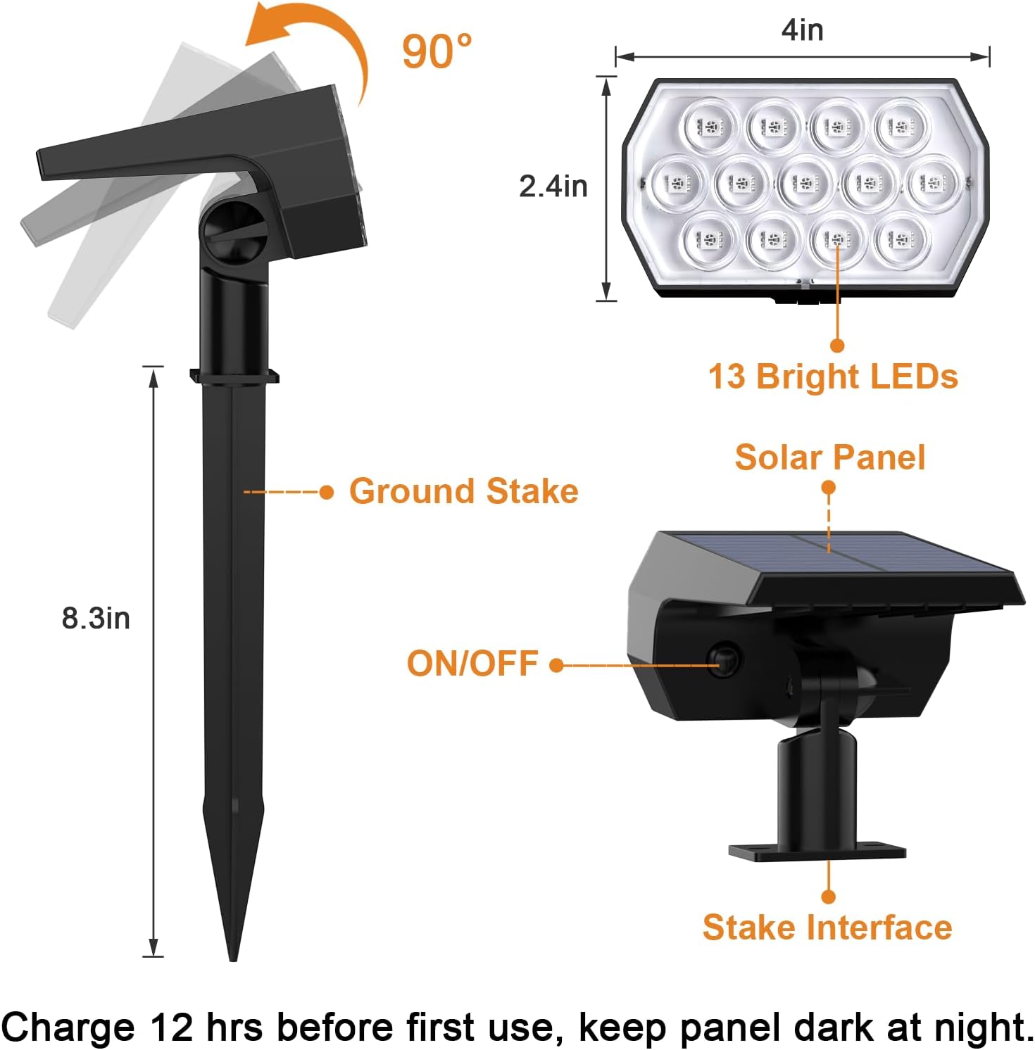 WELALO Solar Color Changing Spot Lights Outdoor, Waterproof Solar Halloween Lights, 7 Modes Multicolor RGB Landscape Spotlights for Garden Yard Driveway Lawn Patio Pathway Christmas Decorations 6 Pack - Image 6