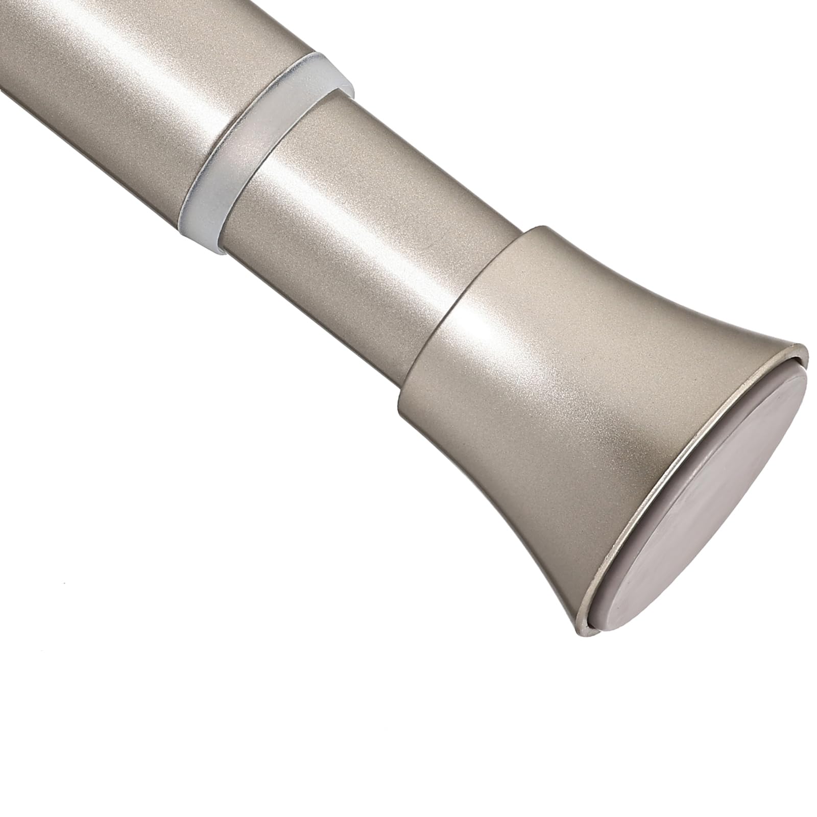 Nickel Tension Shower Curtain Rod 27-42 inches - Adjustable Non-Slip Spring Tension Curtain Rod for Bathroom, Window, Doorway, Closet, Matte Nickel