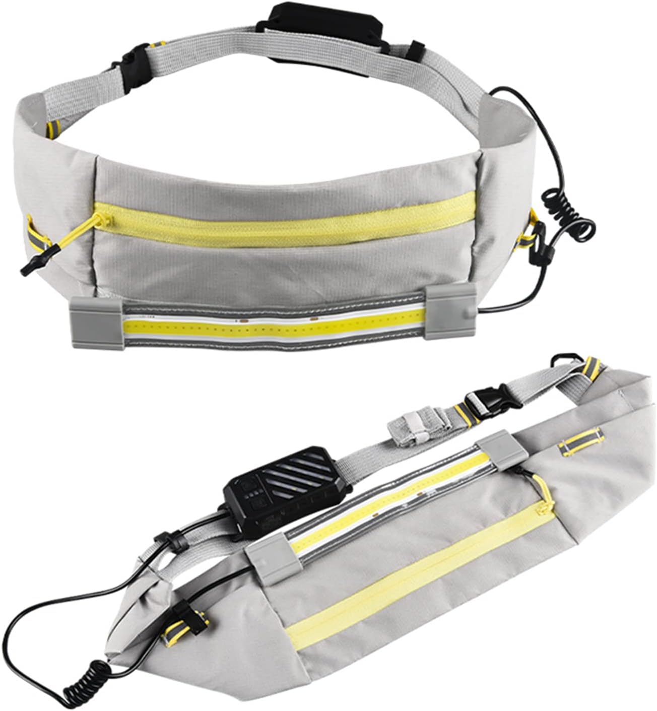 LUXNOVAQ Running Lights - Rechargeable Wide-Angle Running Belt, 1000 Lumen Adjustable Reflective Led Fanny Pack, Safety Lights for Walking, Jogging
