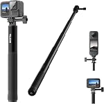 TELESIN 35" Extension Selfie Stick pour GoPro, Poignée de bâton Vlog Selfie Portable Monopod Pole pour GoPro Héros 13 12 11 10/Insta360/DJI Osmo 360 Décision 5 Pocket/AKASO pour les accessoires de caméra d'action de voyage