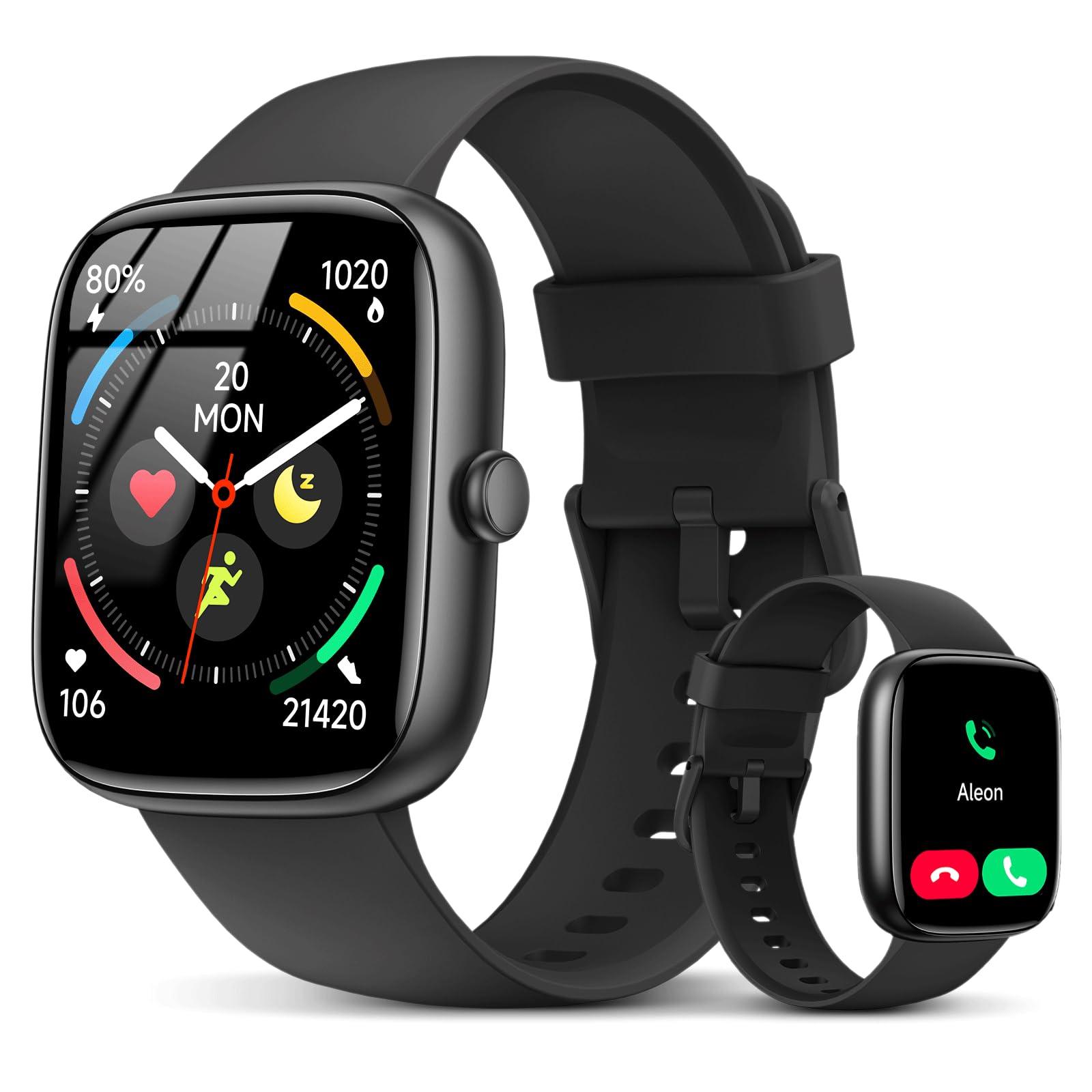 lukg Smartwatch Uomo Donna Orologio Fitness: 1,85" Orologio Smartwatch Chiamate Bluetooth Impermeabile 112+ Modalità Sportive Monitoraggio Di Salute Smart Watch Per Android iOS Compatibile iphone