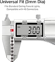 Vista 5 de SmoTecQ Extensión de cadena para ventilador de techo de 10 pies, acabado retro de bronce antiguo, cadena de bola hueca de 0.118 pulgadas