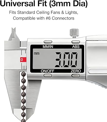 Miniatura 5 de SmoTecQ Extensión de cadena para ventilador de techo de 10 pies, acabado retro de bronce antiguo, cadena de bola hueca de 0.118 pulgadas
