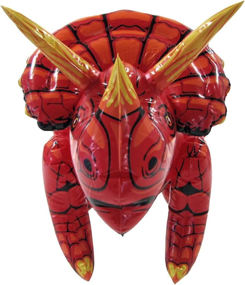 Treasure Gurus 28" Inflatable Triceratops Swim Pool Dinosaur Water Float Blow Party Toy Floatie Decor