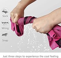 Vista 5 de Paquete de 4 toallas de enfriamiento (40 x 12 pulgadas), toallas de microfibra, suaves, transpirables y frescas, para mantenerse fresco al hacer