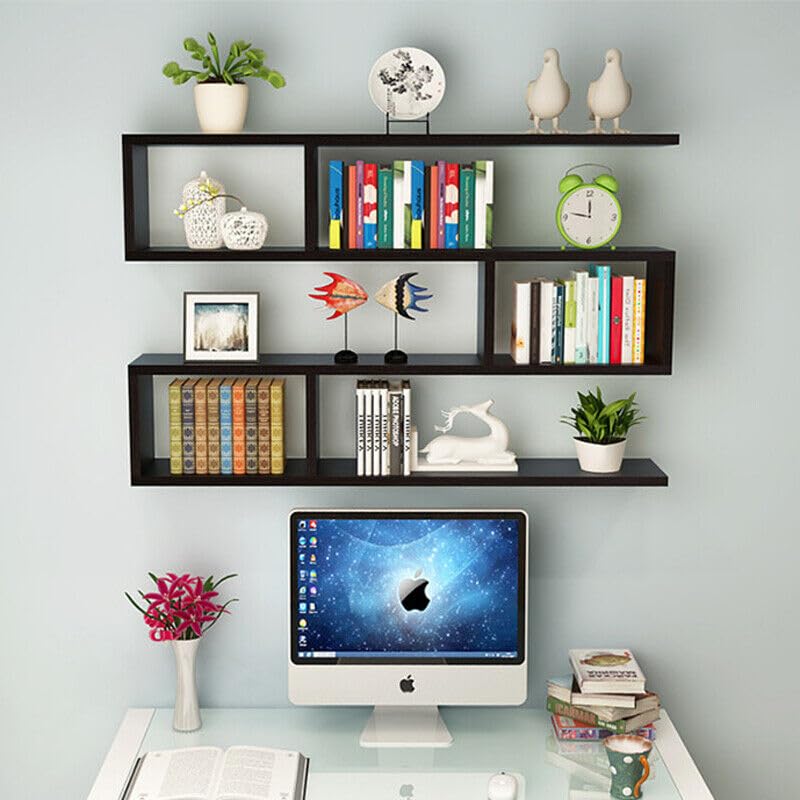 Image of Wall Mount Floating Shelves for Books Shelf, Antiques, Organizer, Storage - DIY - MDF (Wenge)
