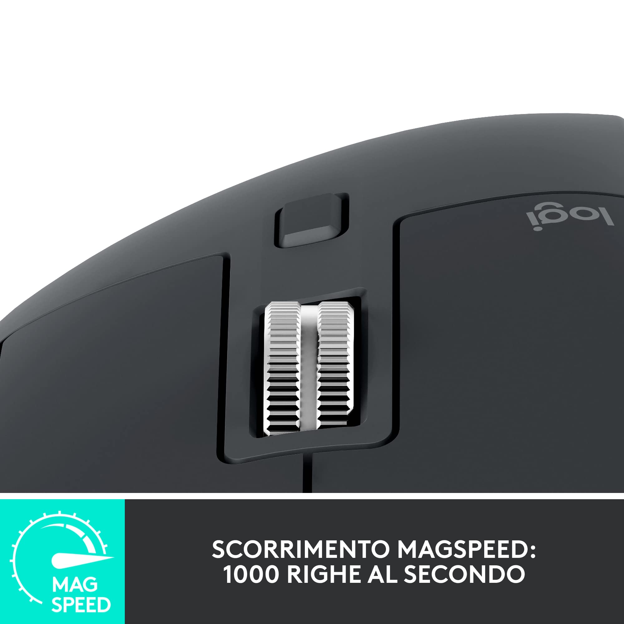 Logitech MX Master 3S for Business, Mouse Wireless con Clic Silenzioso, 8K DPI, Ricevitore USB Logi Bolt Protetto, Bluetooth, USB-C, MagSpeed, Windows/Mac/Chrome/Linux - Grigio