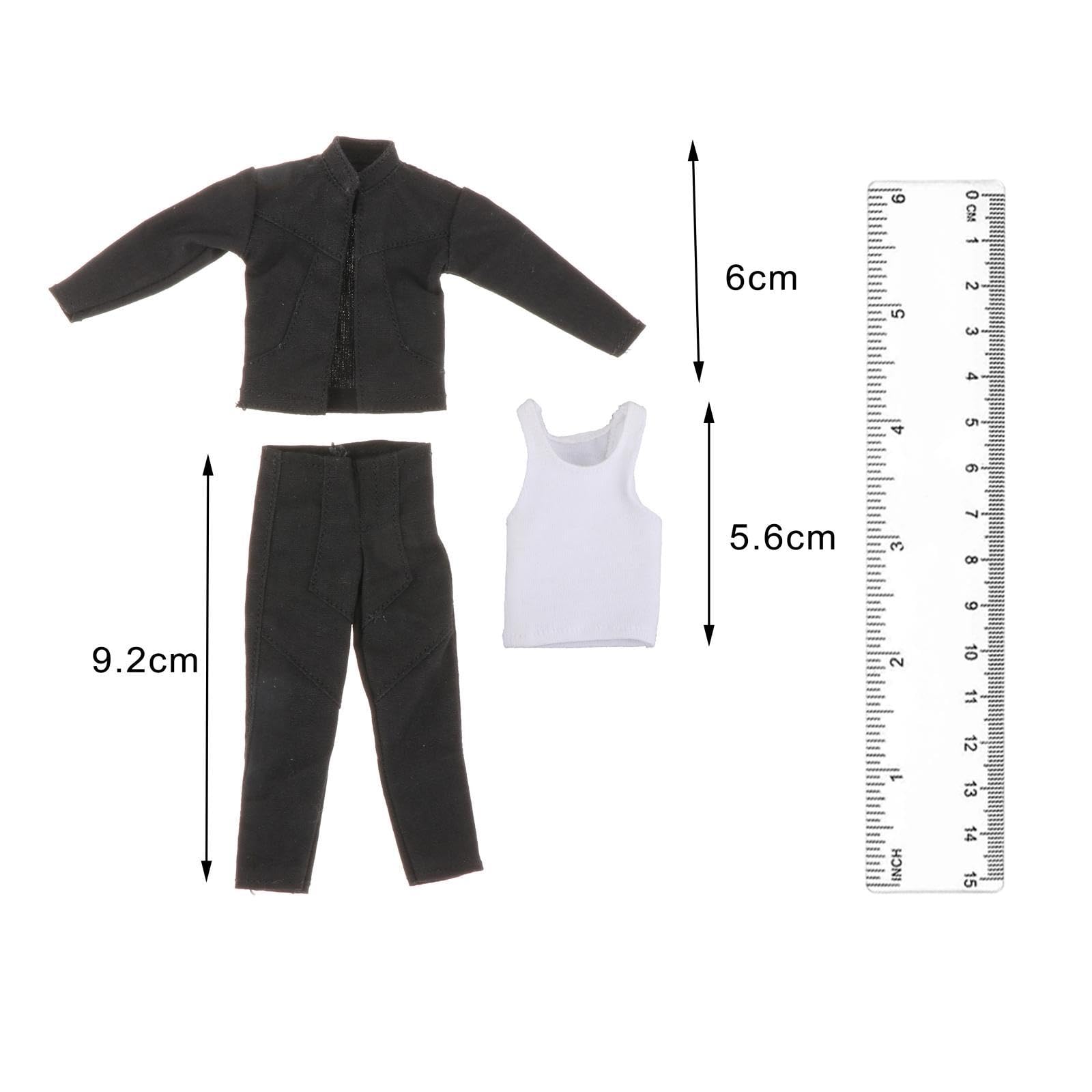 harayaa 3x Jacke, Hose, Weste, Kostüm im Maßstab 1:12, handgefertigte Puppenkleidung für 6-Zoll-Puppenmodelle