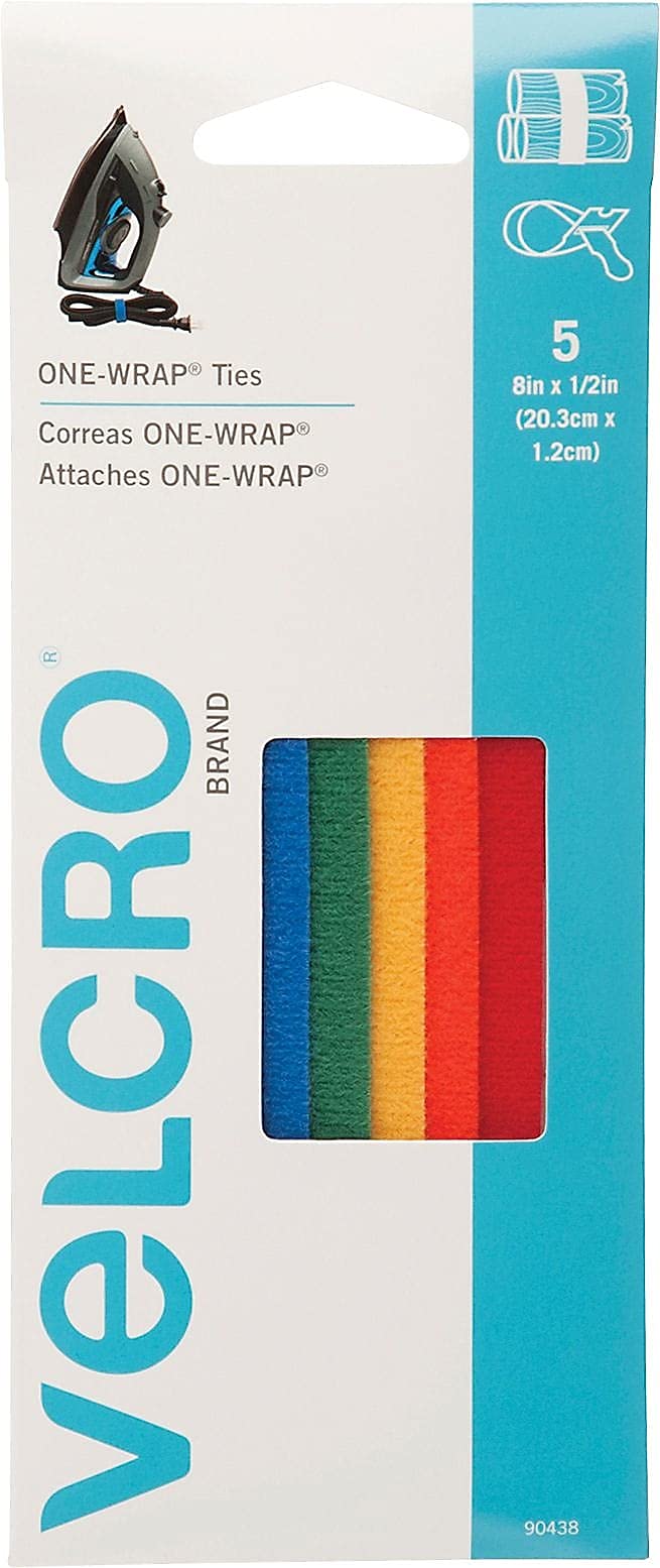 Velcro 906489 Velcro Fasteners 1/2-Inch x8-Inch Straps Assorted Colors