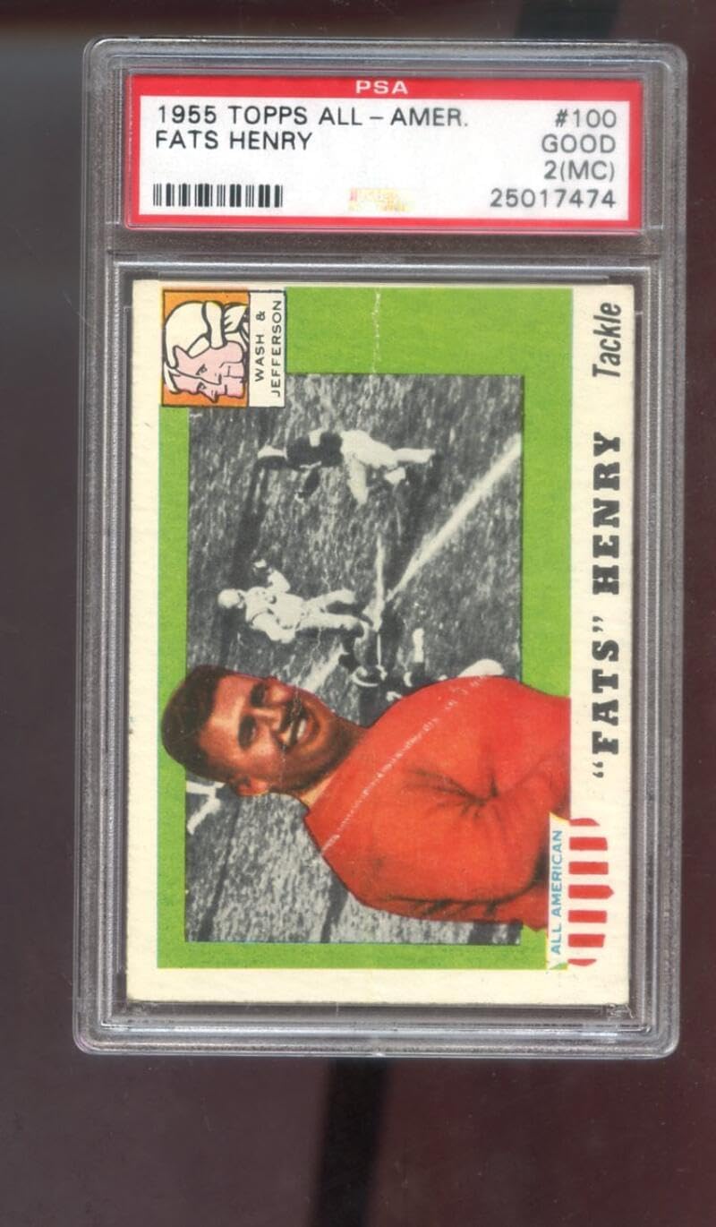 1955 Topps All-American #100 Wilber Fats Henry PSA 2 (MC) Graded Football Card Wash and Jefferson