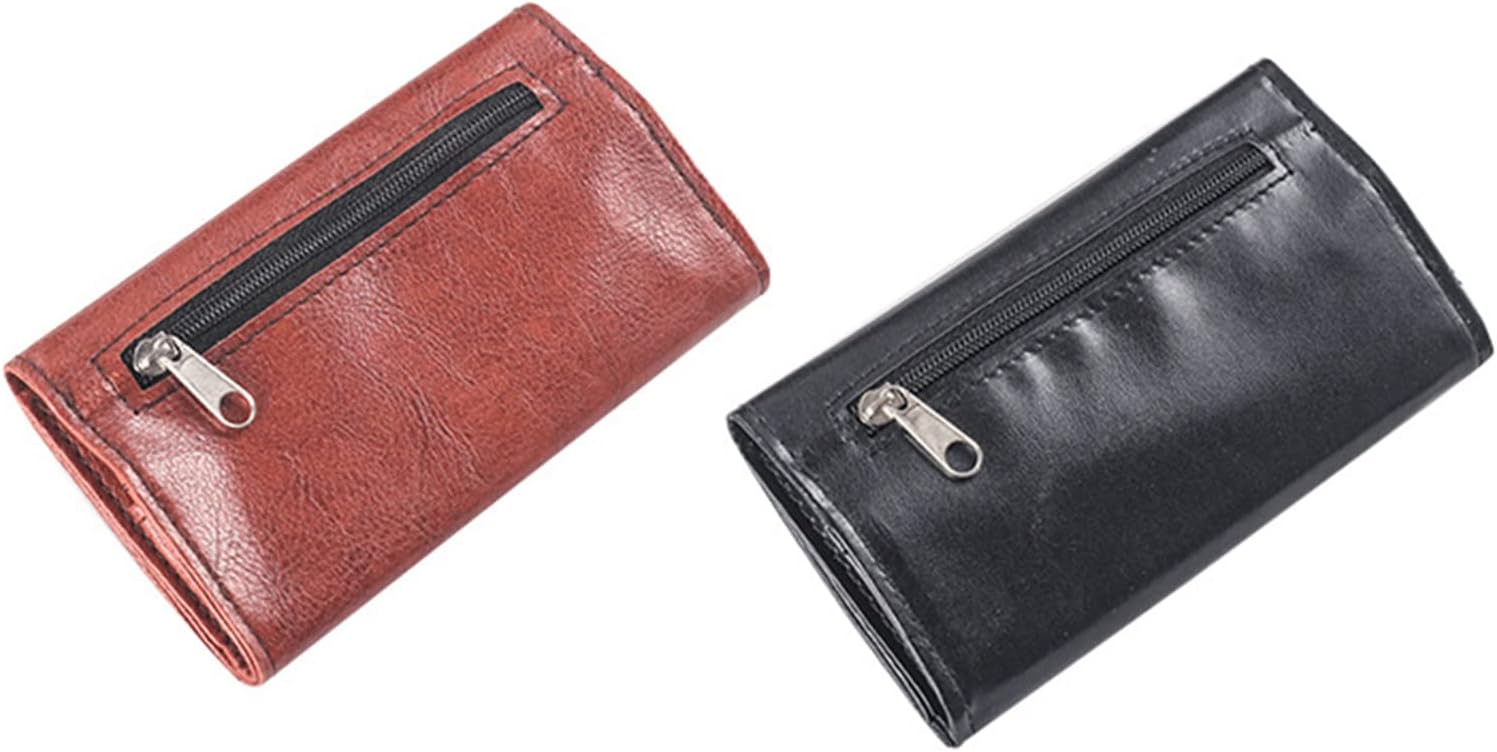 Leather Tobacco Pouch Leather Hand Roll BPortable Storage Bag Vintage Old Fashioned Hand Rolled Cigarette Pouch for Men/Women,Brown