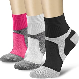 QUXIANG Compression Socks for Women & Men Circulation 3/6/7 Pairs Arch Ankle Support 15-20 mmHg Best for Running Cycling