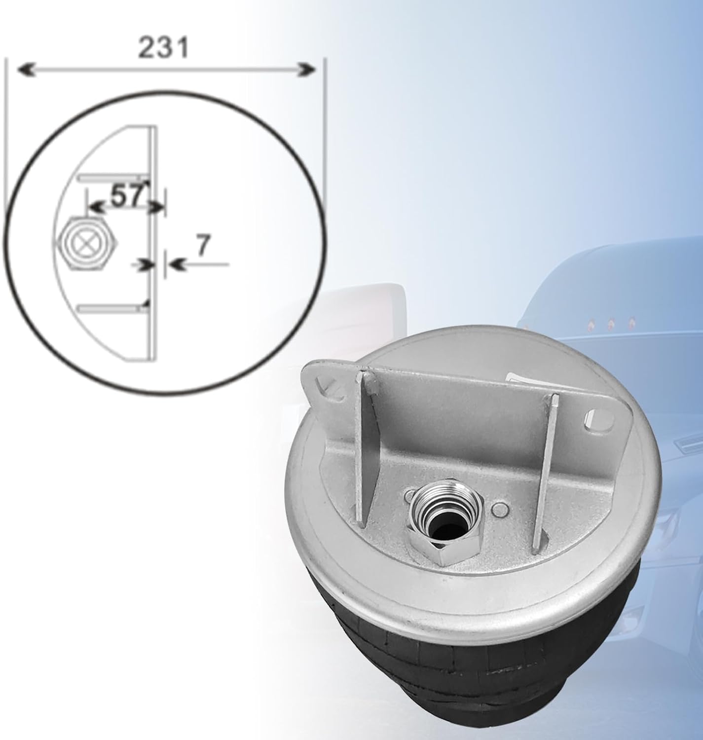 Air Spring Bag for Freightliner Trucks W01-358-9541 | OEM Replace 1T15LA-0 Contitech 99-10S861 Kenworth C81-1005 Airglide 20005/03 Kenworth Later Airglide 460 Airglide 690