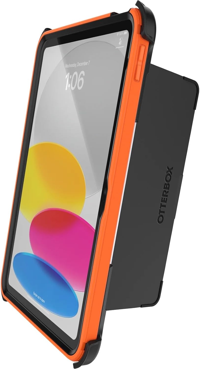 OtterBox iPad (A16) & iPad 10th Gen (Only) - Defender Series Case - High Visibility (Orange) - Kickstand - Rugged & Durable - Multi-Layer Protection