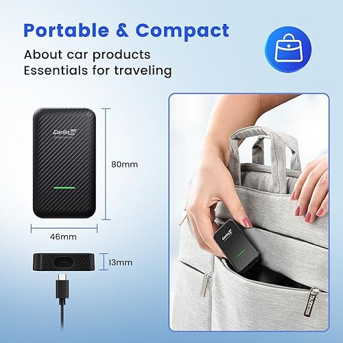 Miniatura 7 de CarlinKit CarPlay - Adaptador inalámbrico, adaptador 3.0 Apple CarPlay para automóviles CarPlay con cable OEM y iPhone, carcasa antideslizante