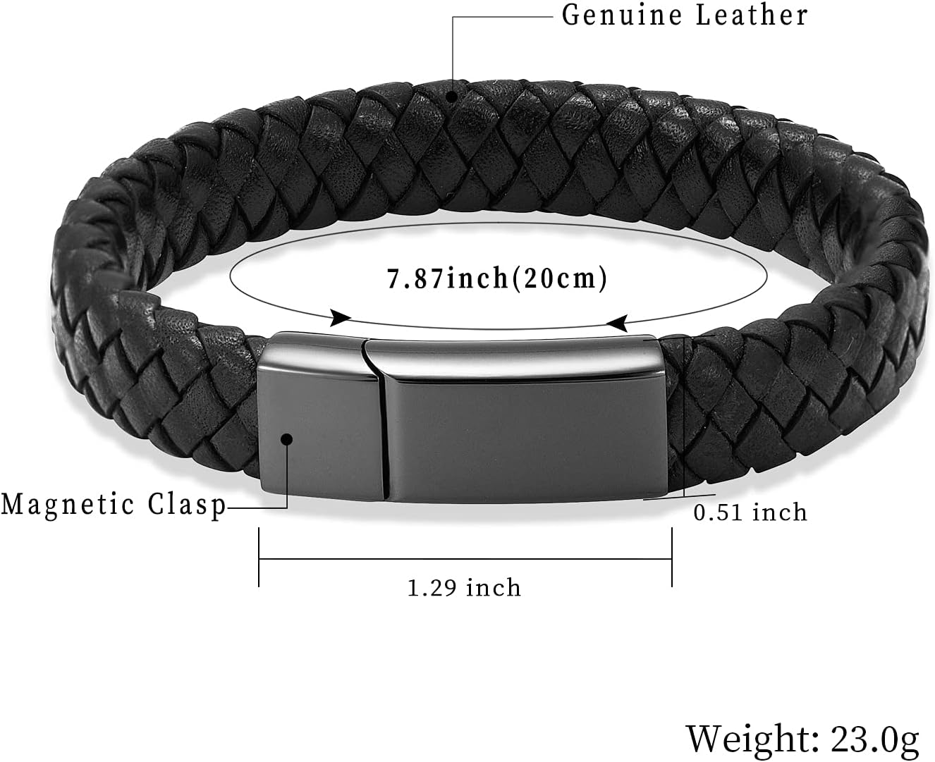 shajwo Cremation Jewelry Urn Bracelet for Ashes for Women Men Keepsake Memorial Cuff Bangle Braided Leather Wristband Bracelet - Image 2