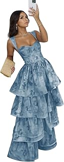 Jacquard Satin Prom Dress Tiered Ball Gown Sweetheart Prom Dresses Ruffle Formal Dress Sleeveless Evening Gown - Buy now