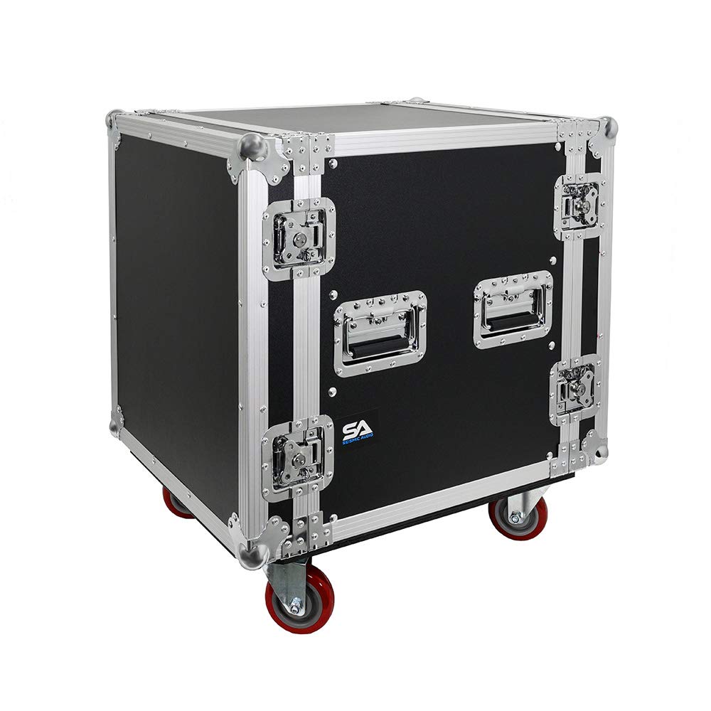Seismic Audio - 12 Space Pro Audio DJ Road Rack Case with Casters - 12U Pro Tour Grade Rack