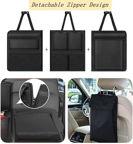 Miniatura 5 de Organizador de maletero de automóvil, organizador colgante desmontable para asiento trasero de automóvil con 7 bolsillos de almacenamiento grandes,