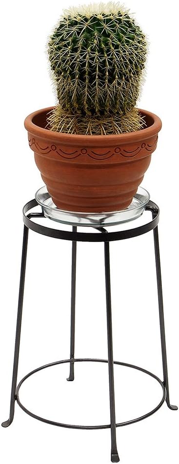 Graphite Wrought Iron Argyle Plant Stand, 18-inch Height