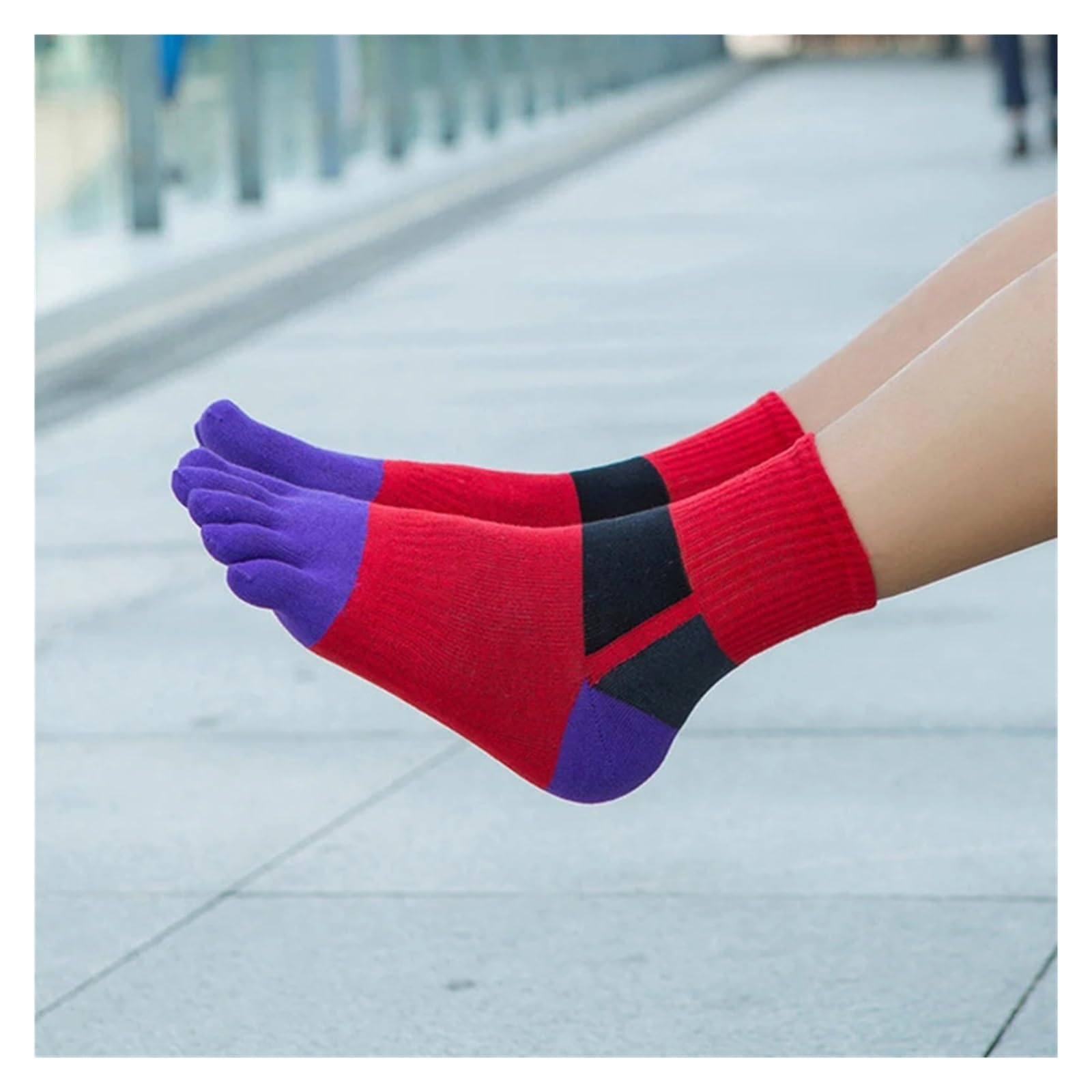 Calcetines de cinco dedos de algodón y spandex