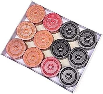 Carrom Board Wooden & Acrylic Coins and Striker Set, 24 Coins 2 Strikers (24 Acrylic Coins + 2 Strikers)