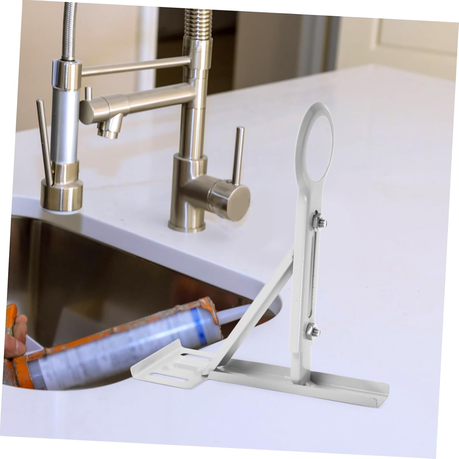 Lurrose 3sets Retractable Undermount Sink Bracket Durable Kitchen Sink Support Expansion Screws Easy Installation for Washbasin Stability and Safety