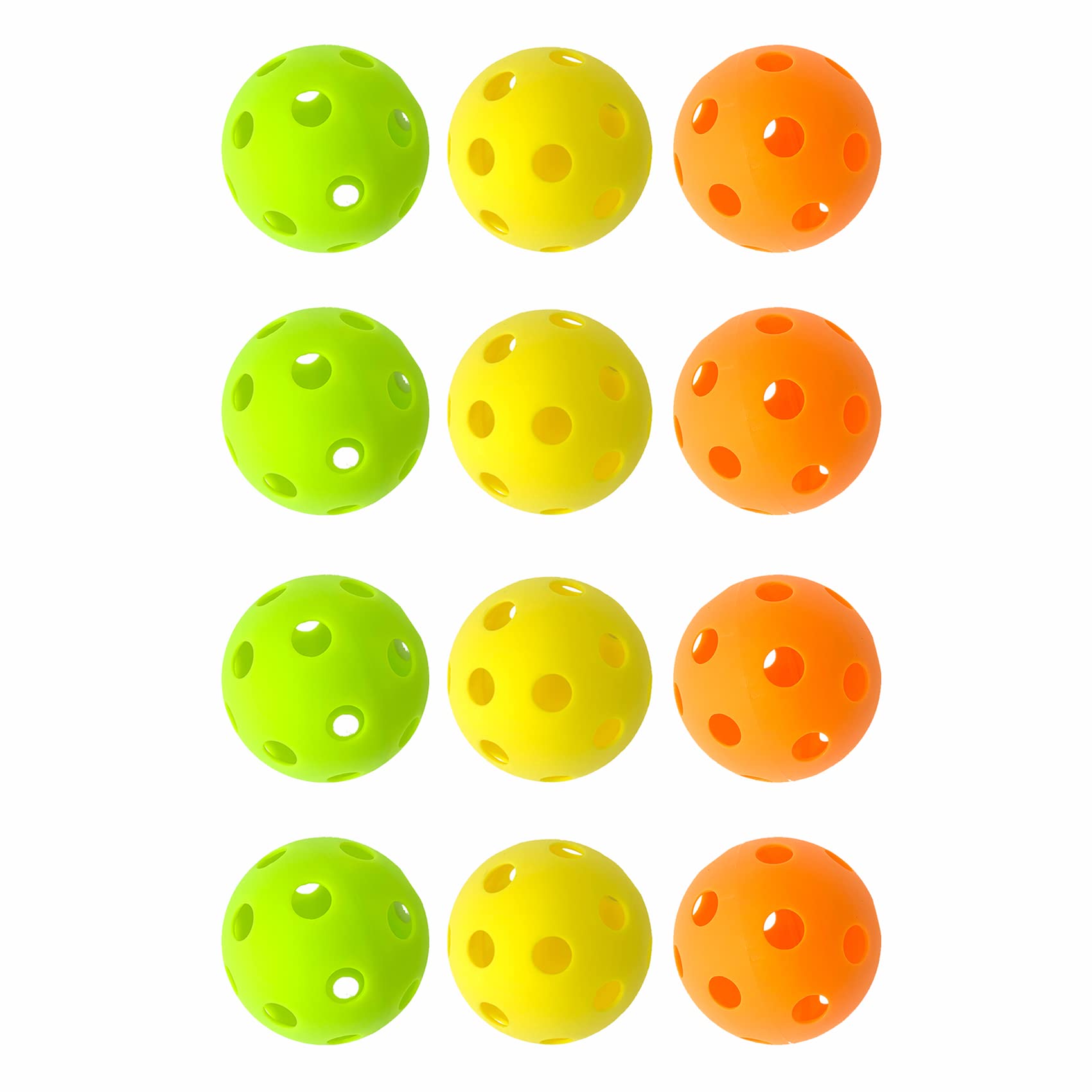 Bomvabe Indoor Pickleballs 12 Pack Pickleball-Balls Meet USAPA Requirement | 26 Holes for Indoor Courts Indigo Lava Optic Yellow
