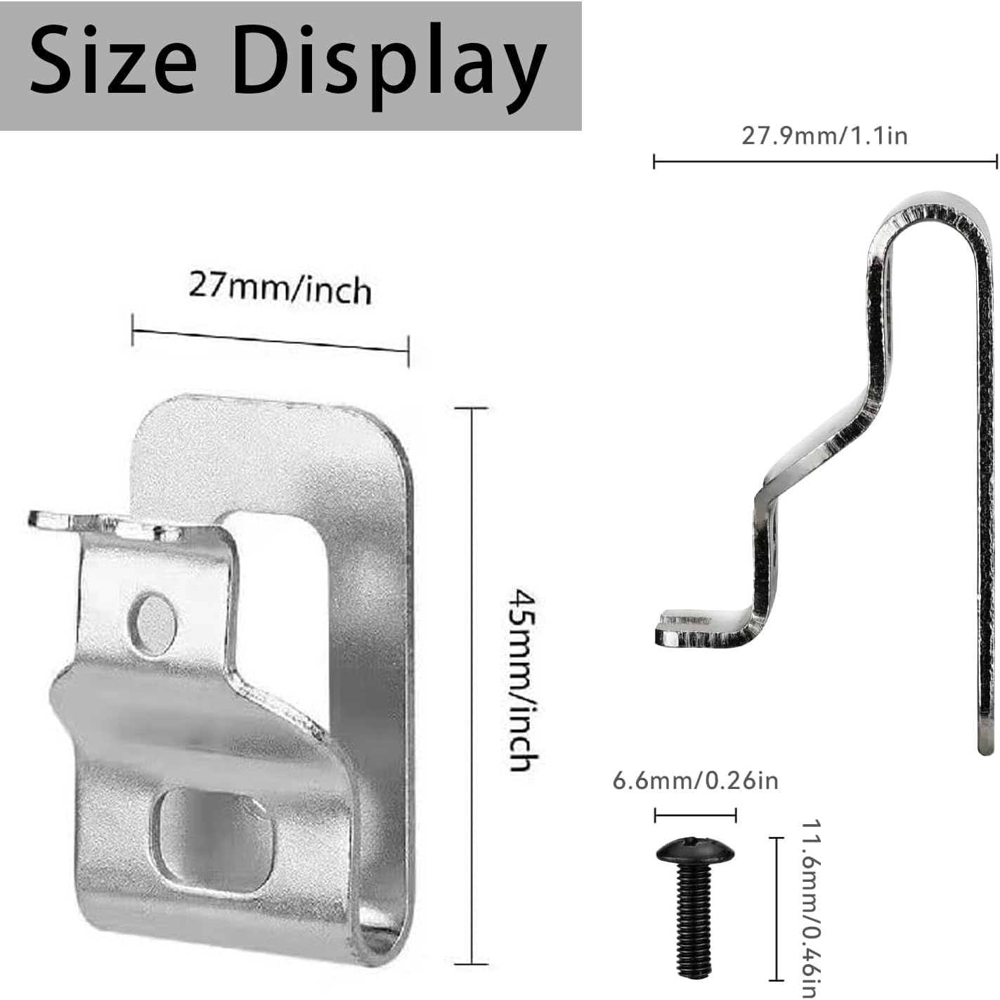 Belt Clips for Dewalt Replacement Drill Tool Clips Hook Kit Fit Dewalt N268241 for 20V Power Tools DCD980 DCD985 DCD980L2 DCD985L2（ 2 Set)