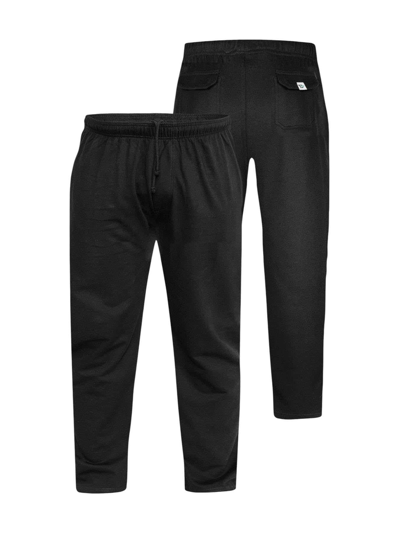 Duke D555 Mens Kingsize Joggers Pants Elasticated Open Hem Jogging Bottoms Black 7XL (Rory)