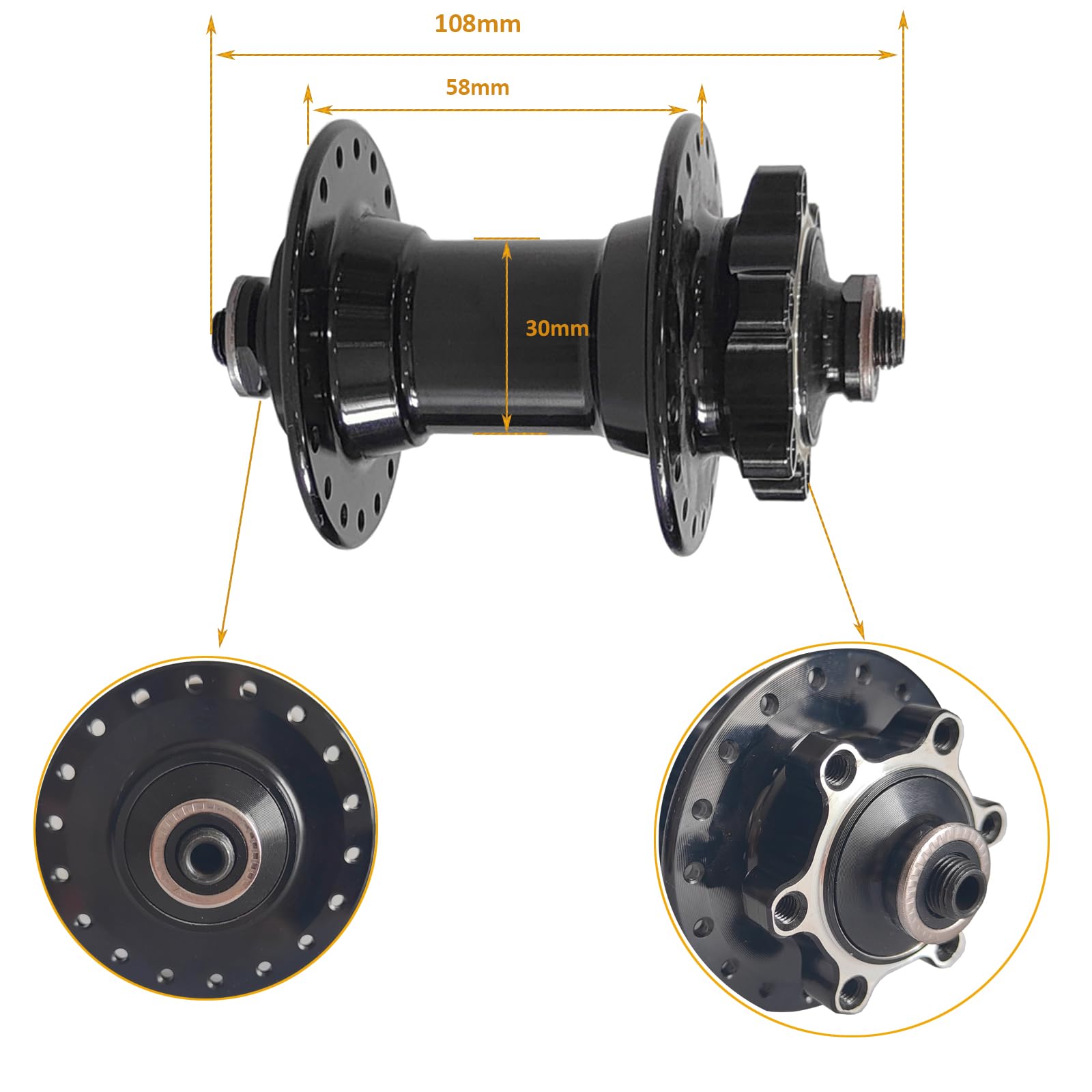 Bujes de freno de disco de bicicleta con 36 agujeros, liberación rápida delantera y trasera de 100 mm x 135 mm, buje de alta resistencia para casete estándar de 7 a 11 velocidades