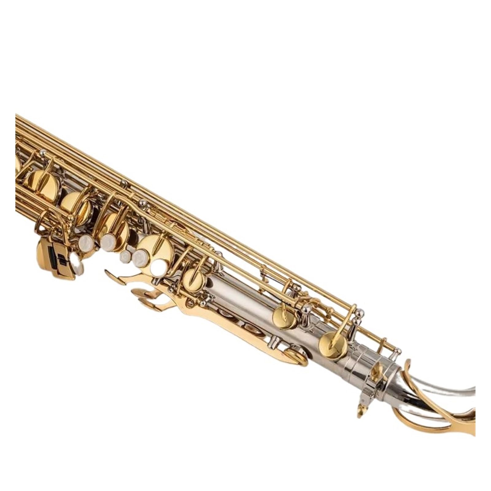 Saxofón Instrumentos Musicales Saxofón Tenor Tono BB Tubo Niquelado Llave Dorada Saxofón con Estuche Boquilla (Color : 02)
