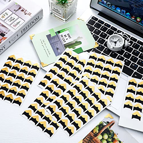 Pajean 720 Pieces Photo Corners Self Adhesive Photo Corners For Scrapbooking And Stamping Supplies Diy Scrapbook Stickers Album Diary Personal Journal Diary Organizer(Gold) #TOP5