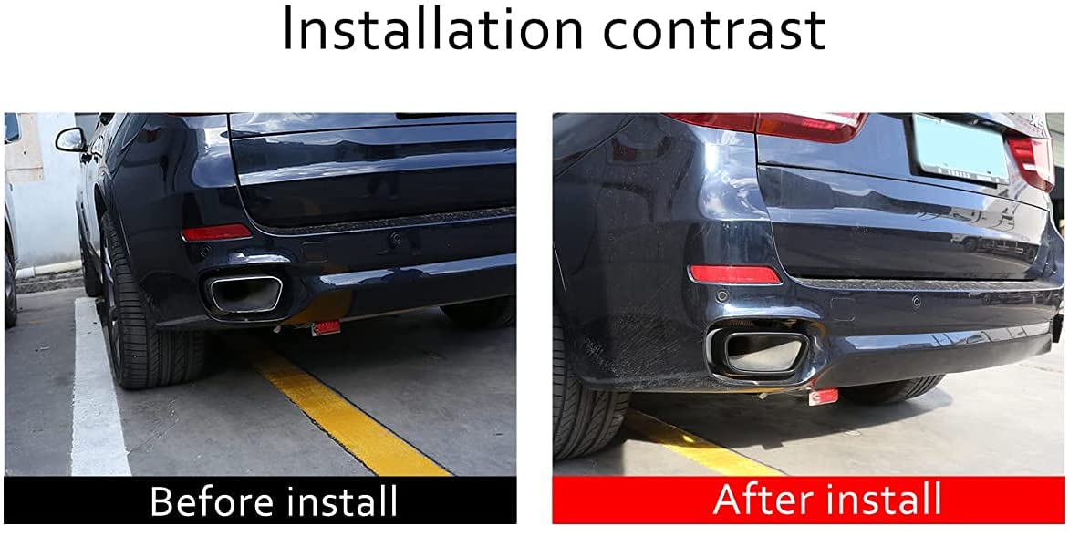 Copertura di scarico in acciaio inossidabile nero per X5 F15 2014–2018, per X6 F16 2015–2019 (per versione M Sport)