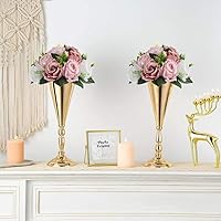 Vista 2 de Sziqiqi Centros de mesa de flores rosas para mesas, bolas de besos para bodas, pieza central de arreglos florales artificiales