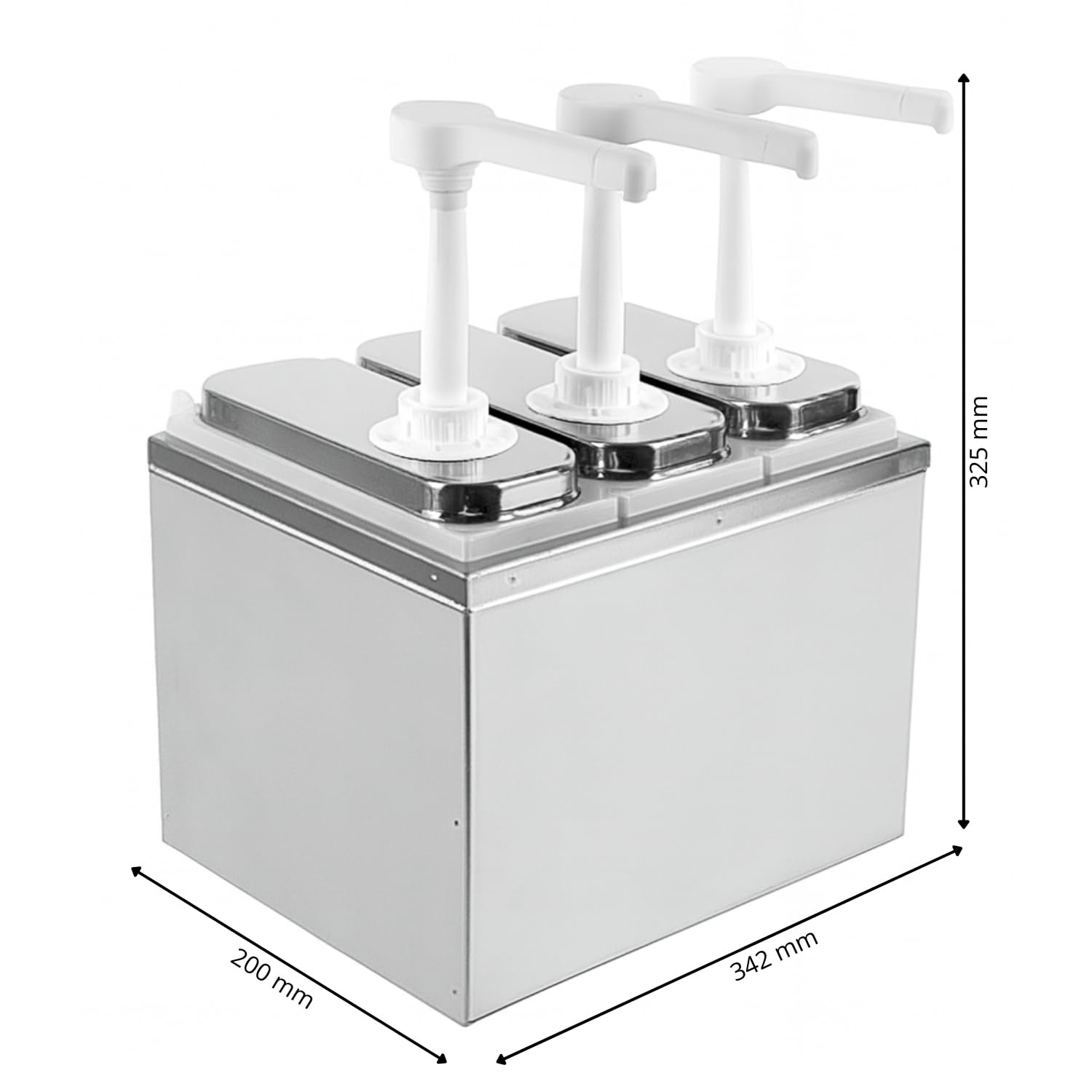 Distributeur de Sauce Professionnel - 3 Pompes – 3 × 1 L - Condiments & Sauces
