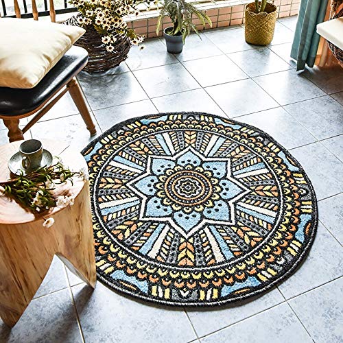 Couverture de table à thé et tapis rond folk au motif panache de fleurs