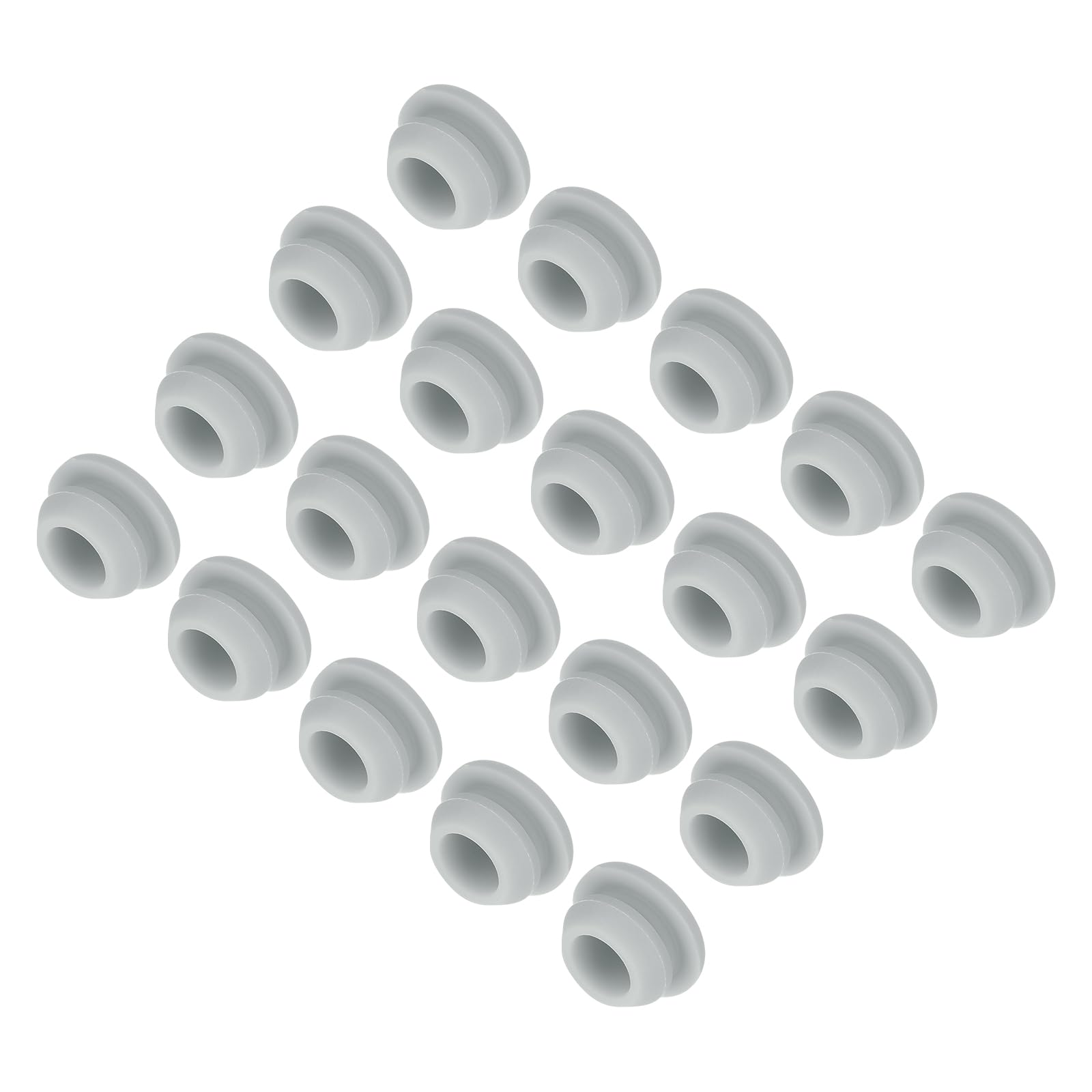 MECCANIXITY 30pcs Silicone Snap in Locking Hole Plugs,9mm/0.4 Inch Mounting Diameter Narrow Groove Width 2mm Panel Seal Cover Round for Kitchen Bulkheads Waterproof Sealing Plugs Grey