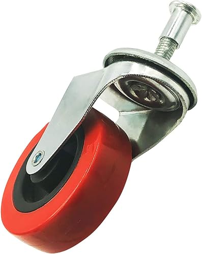 Miniatura 3 de Online Best Service Paquete de 6 ruedas giratorias de perfil bajo de 2 pulgadas para montaje de poste de taburete de carrito de servicio de