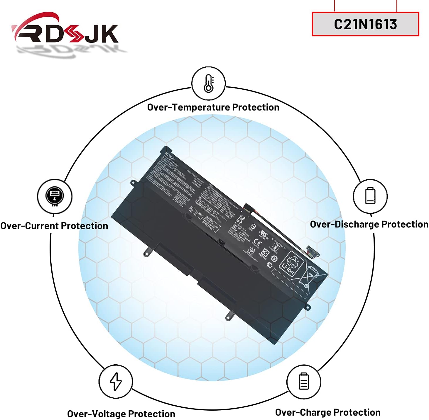 C21N1613 Laptop Battery for Asus Chromebook Flip C302 C302C C302CA C302CA-1A C302CA-DH54 C302CA-DHM4 C302CA-DHM3 C302CA-GU001 GU003 GU005 GU006 GU010 GU011 GU017 C302SA Series 0B200-02280000 7.7V 39Wh