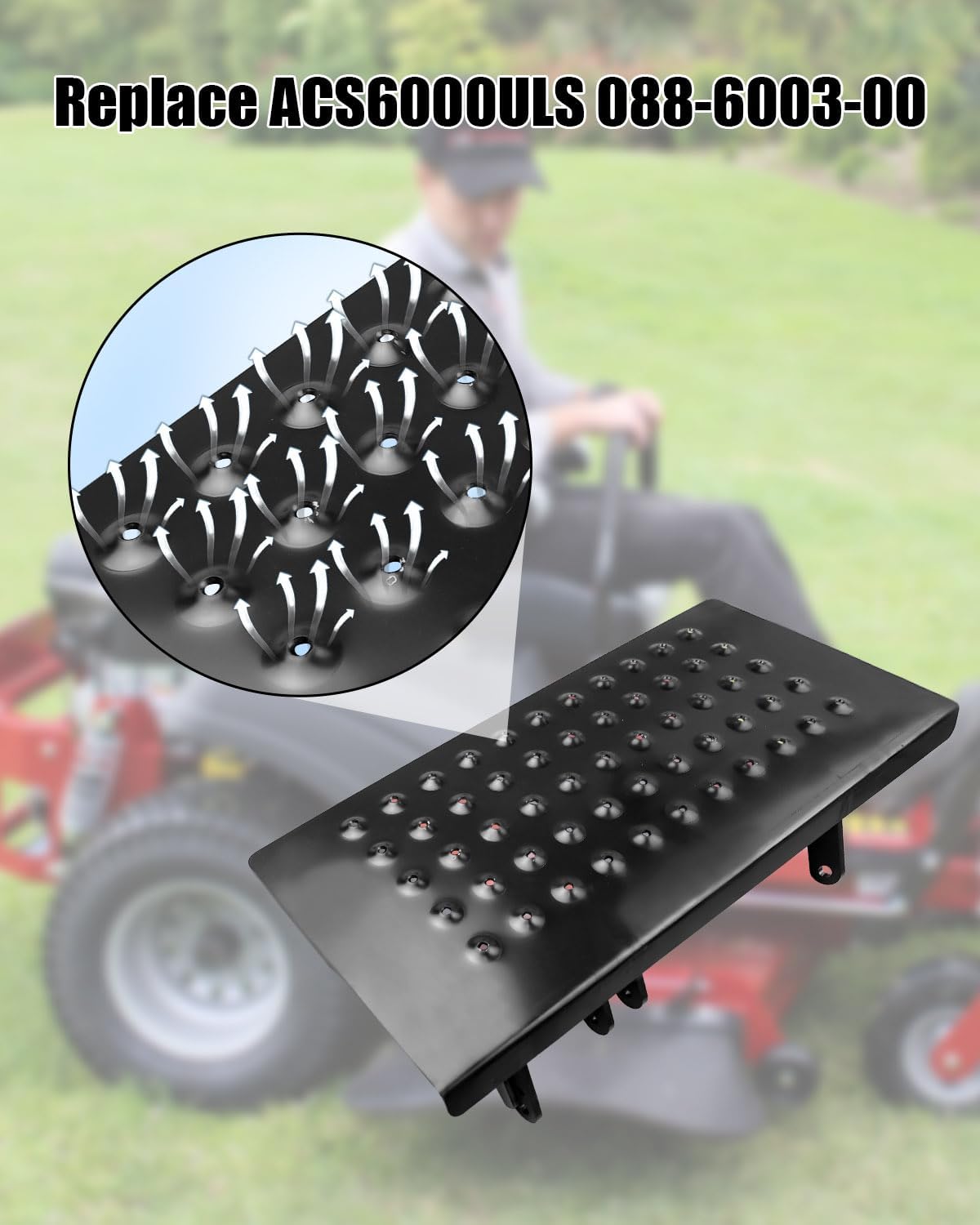 TIKSCIENCE ACS6000ULS Mower Discharge Shield Fit for Ferris Exmark Gravely Altoz Ariens Bobcat Bunton Bradley Bush Hog Most ZT Mowers, Advanced Chute System Chute Blocker Replace 088-6003-00