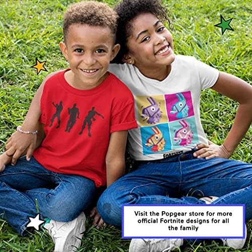 Fortnite Crew Neck T-Shirt Set for Boys, Beef Boss and Dancing Emotes Print, 100% Cotton, Official Merchandise, Ages 7 to 15, Pack of 2