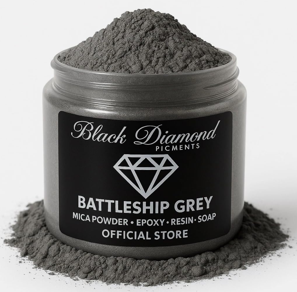 *Black Diamond Mica Pigment* (Battleship Grey) is a Professional Grade Mica Pigment with unrivaled Color Saturation That mixes Seamlessly with Epoxy Resin, Nail Polish,Slime, Lip Gloss...