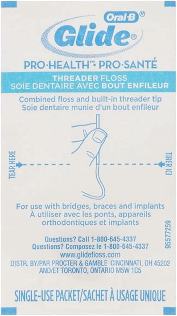 Glide Threader Floss, 30 Single-Use Packets each (Value Pack of 3)